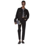 FENDI LONG JEANS BLACK FF DENIM PANTS