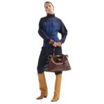 FENDI BLUE TWO-TONE DENIM DRESS