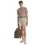 FENDI DIAGONAL CHIODO MEDIUM FF CANVAS BACKPACK