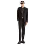 FENDI BLACK WOOL AND SEQUIN PANTS