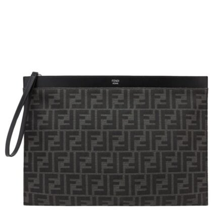 FENDI LARGE FLAT FF POUCH FABRIC POUCH