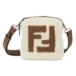 FENDI TOAST WHITE SHEARLING BAG