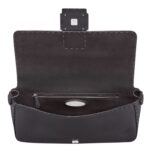 FENDI MAXI BAGUETTE BLACK SELLERIA LEATHER BAG