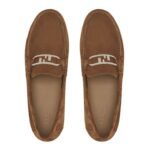 FENDI O LOCK LIGHT SUEDE LOAFERS