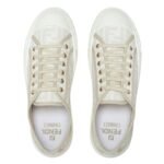 FENDI DOMINO WHITE FABRIC LOW-TOPS