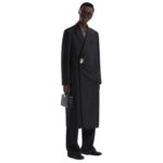 FENDI BLACK COAT WITH METALLIC YARN