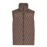 FENDI GILET BROWN NYLON VEST