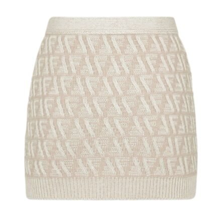 FENDI FF CASHMERE AND WOOL MINI SKIRT