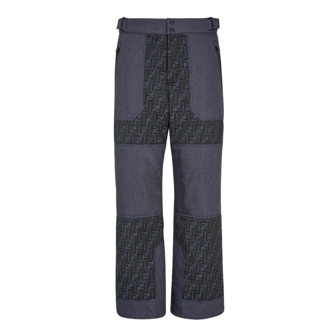 4 FENDI SKI BLUE FF JACQUARD PANTS