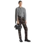 FENDI BROWN FENDI TARTAN PANTS