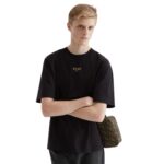 FENDI BLACK COTTON T-SHIRT