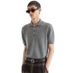 FENDI GRAY WOOL POLO SHIRT