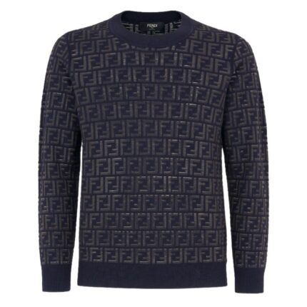 FENDI SWEATER WOOL AND FF NYLON PULLOVER