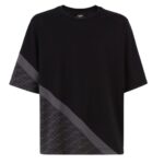 FENDI BLACK DIAGONAL JERSEY T-SHIRT