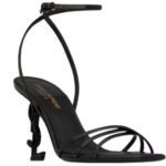 SAINT LAURENT OPYUM SANDALS IN GLAZED LEATHER