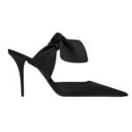 SAINT LAURENT BARBARA MULES IN SATIN CREPE
