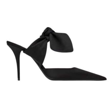 SAINT LAURENT BARBARA MULES IN SATIN CREPE