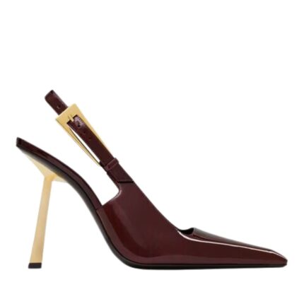 SAINT LAURENT LEE SLINGBACK PUMPS IN PATENT LEATHER