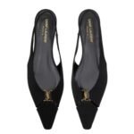 SAINT LAURENT BABYLONE SLINGBACK FLATS IN SATIN CREPE