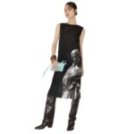 FENDI BLACK PRINTED ORGANZA DRESS