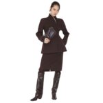 FENDI BURGUNDY GRAIN DE POUDRE WOOL SKIRT
