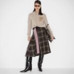 FENDI BROWN TARTAN SKIRT