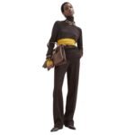 FENDI SWEATER DARK PURPLE WOOL POLO NECK JUMPER