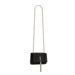 SAINT LAURENT KATE SMALL TASSEL IN CROCODILE-EMBOSSED LEATHER