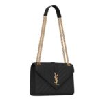 SAINT LAURENT ENVELOPE MEDIUM IN QUILTED GRAIN DE POUDRE EMBOSSED LEATHER