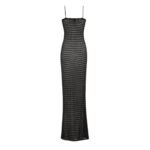 SAINT LAURENT LONG DRESS IN POINTELLE KNIT