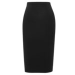 SAINT LAURENT PENCIL SKIRT IN RIBBED WOOL
