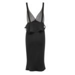 SAINT LAURENT HALTER DRESS IN SILK CREPE MUSLIN