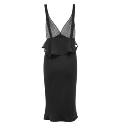 SAINT LAURENT HALTER DRESS IN SILK CREPE MUSLIN