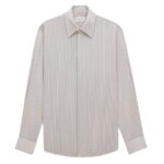 SAINT LAURENT BOYFRIEND SHIRT IN STRIPED SILK SATIN