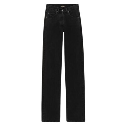 SAINT LAURENT V WAIST LONG BAGGY JEANS IN MICHIGAN BLUE DENIM