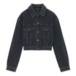 SAINT LAURENT 80S JACKET IN DARK BLUE BLACK DENIM