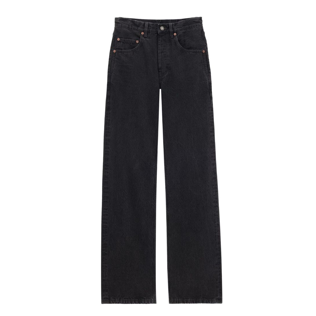 4 SAINT LAURENT 90S BAGGY JEANS IN BLACK ROCK DENIM