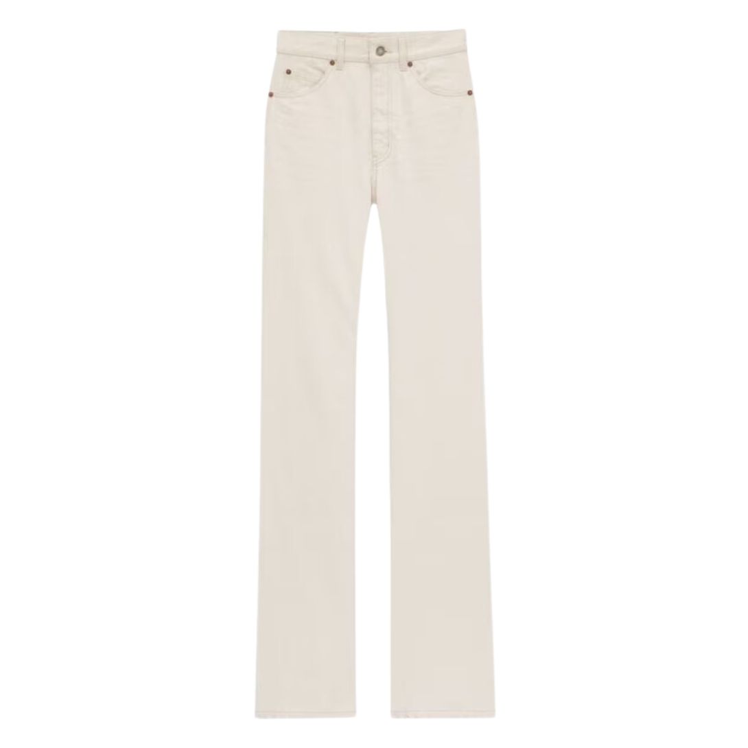 4 SAINT LAURENT 70S JEANS IN ALMOND MILK DENIM