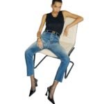 SAINT LAURENT STRAIGHT JEANS IN BLUE DENIM