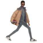 FENDI LEGGINGS BLUE TECHNICAL FABRIC LEGGINGS