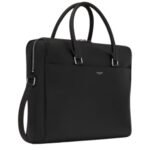 SAINT LAURENT DUFFLE BRIEFCASE IN GRAIN DE POUDRE EMBOSSED LEATHER