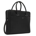 SAINT LAURENT DUFFLE BRIEFCASE IN GRAIN DE POUDRE EMBOSSED LEATHER