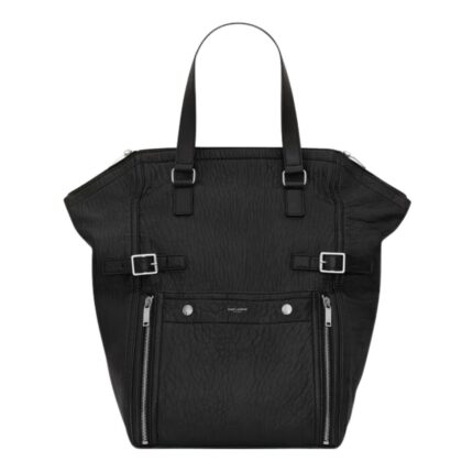 SAINT LAURENT DOWNTOWN TOTE BAG IN LAMBSKIN LEATHER