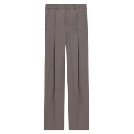 SAINT LAURENT HIGH WAISTED PANTS IN WOOL CHINÉ
