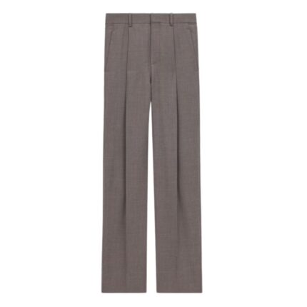 SAINT LAURENT HIGH WAISTED PANTS IN WOOL CHINÉ
