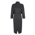 FENDI BLACK PINSTRIPED WOOL DRESS