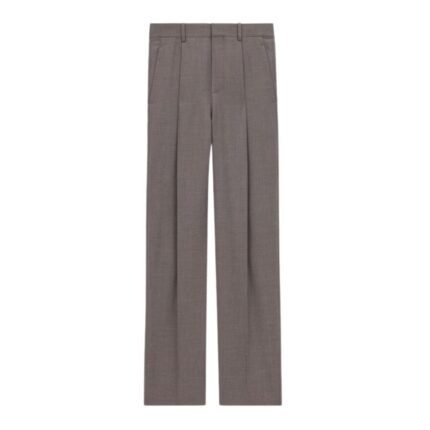 SAINT LAURENT HIGH-WAISTED PANTS IN WOOL CHINÉ