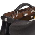 FENDI PEEKABOO ISEEU SMALL BLACK LEATHER BAG