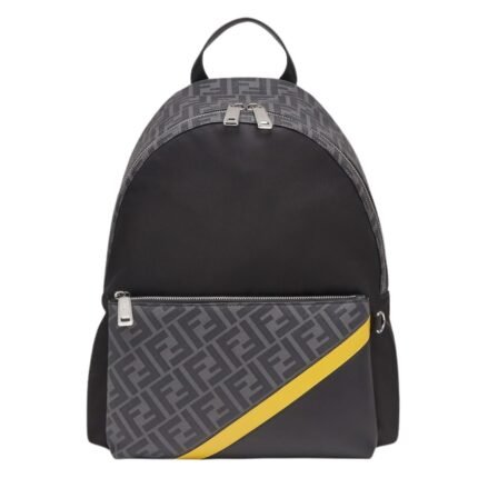 FENDI DIAGONAL BLACK NYLON BACKPACK