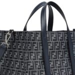 FENDI SHOPPER BLUE FF JACQUARD BAG
